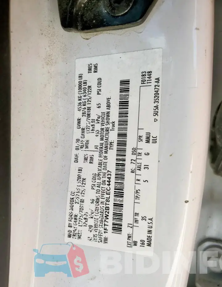 1FT7W2BT8LEC44437 Photo# 12