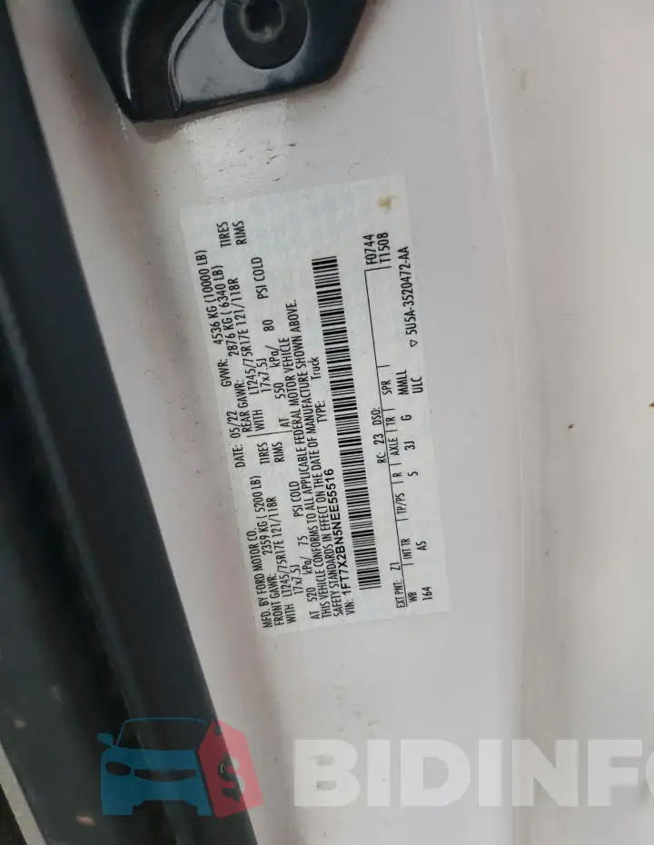 1FT7X2BN5NEE55516 Photo# 12