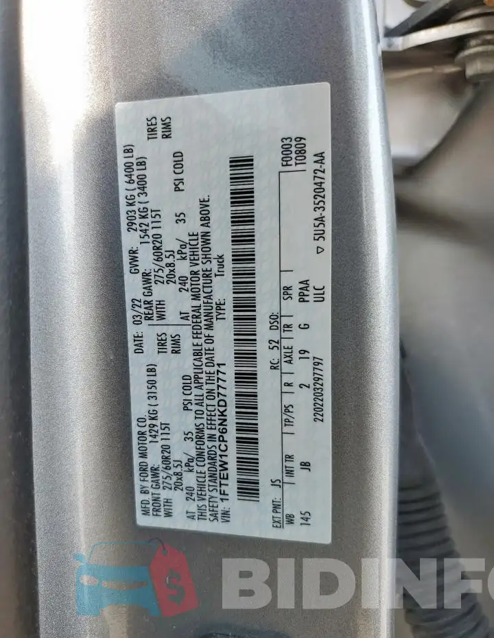 1FTEW1CP6NKD77771 Photo# 13