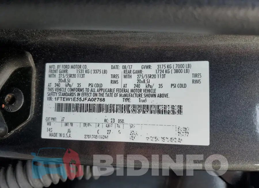 1FTEW1E55JFA08768 Photo# 12