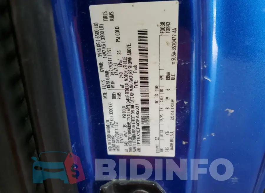 1FTEX1EP4GFA42031 Photo# 12