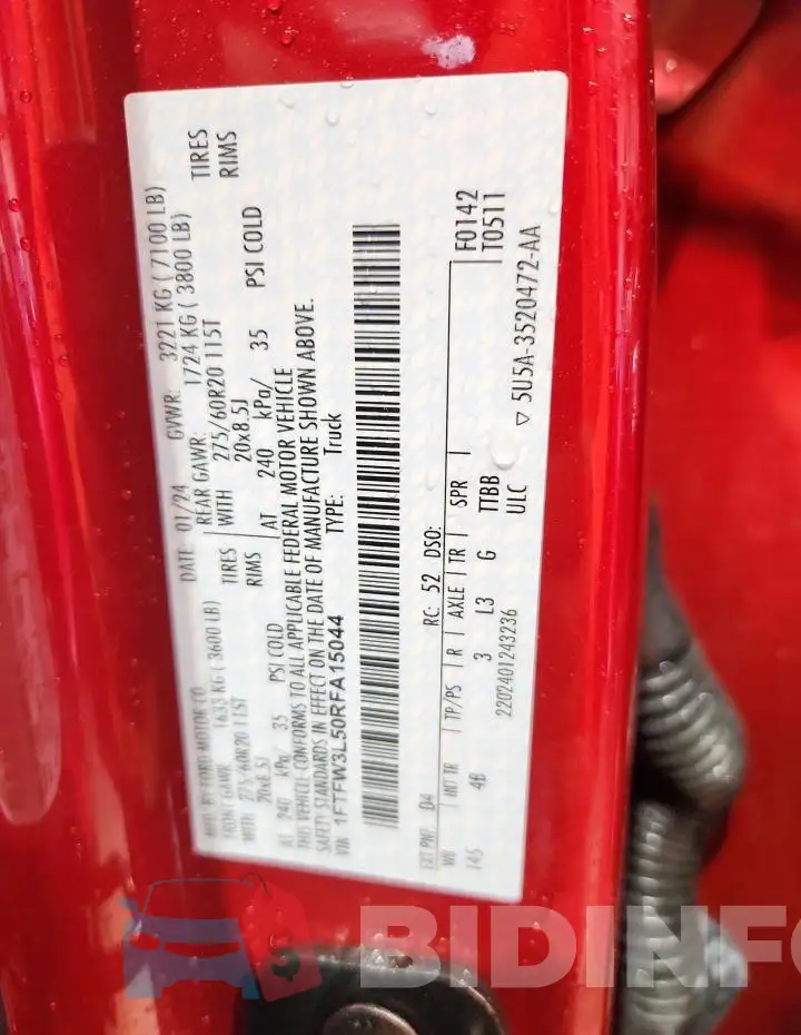 1FTFW3L50RFA15044 Photo# 13