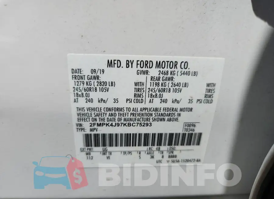 2FMPK4J97KBC75293 Photo# 14
