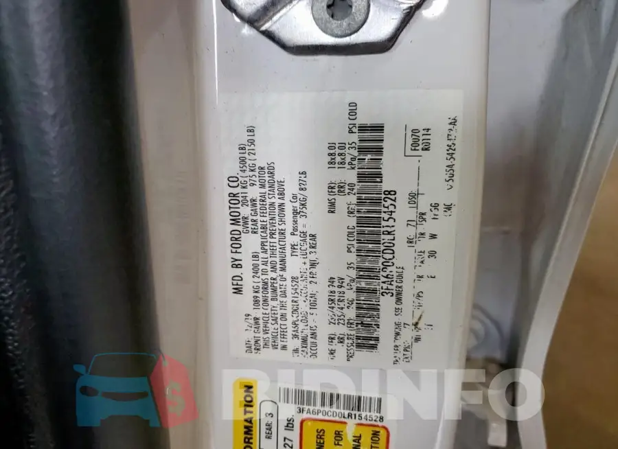 3FA6P0CD0LR154528 Photo# 13