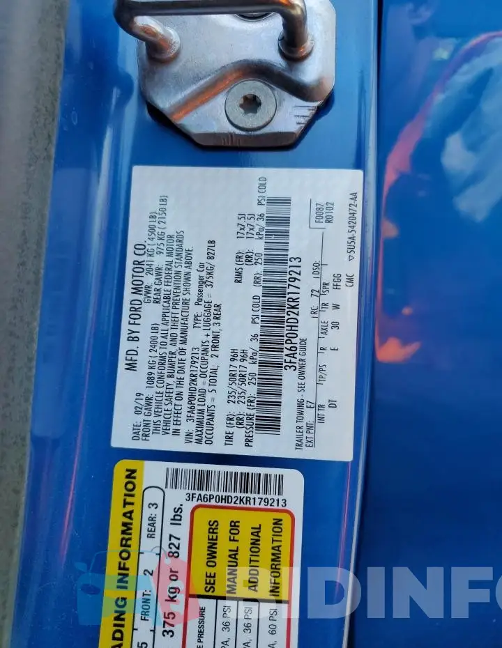 3FA6P0HD2KR179213 Photo# 12