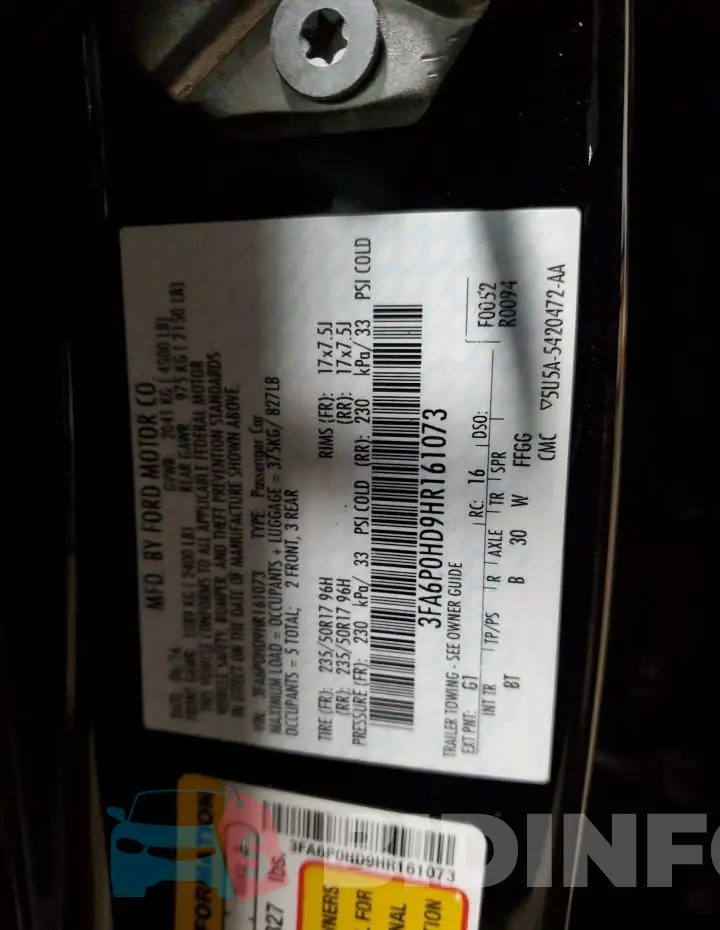 3FA6P0HD9HR161073 Photo# 12