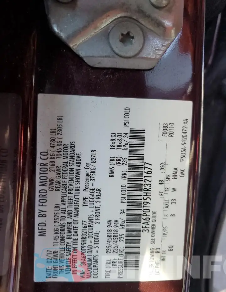 3FA6P0T95HR321677 Photo# 12