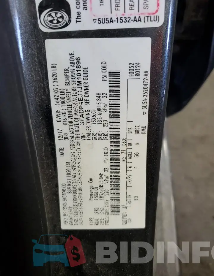 3FADP4EJ1JM101896 Photo# 13