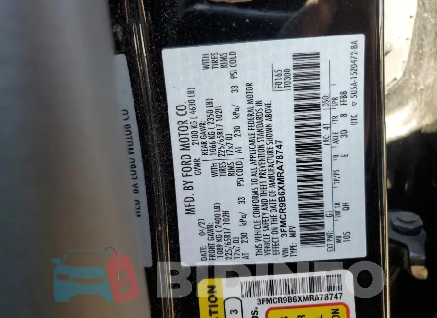 3FMCR9B6XMRA78747 Photo# 12