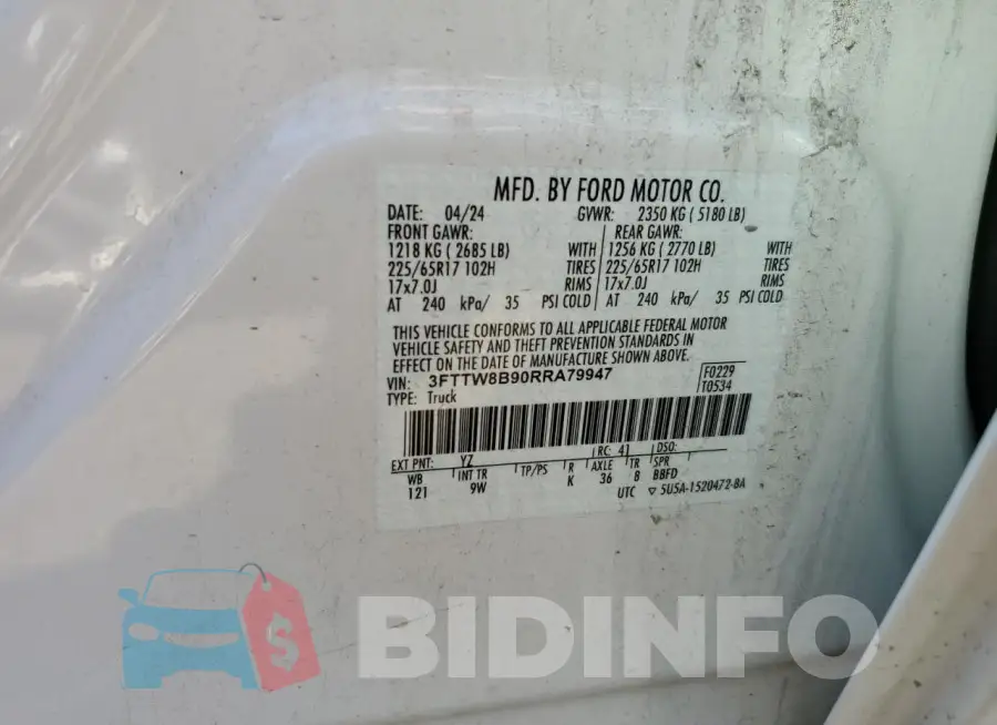 3FTTW8B90RRA79947 Photo# 12