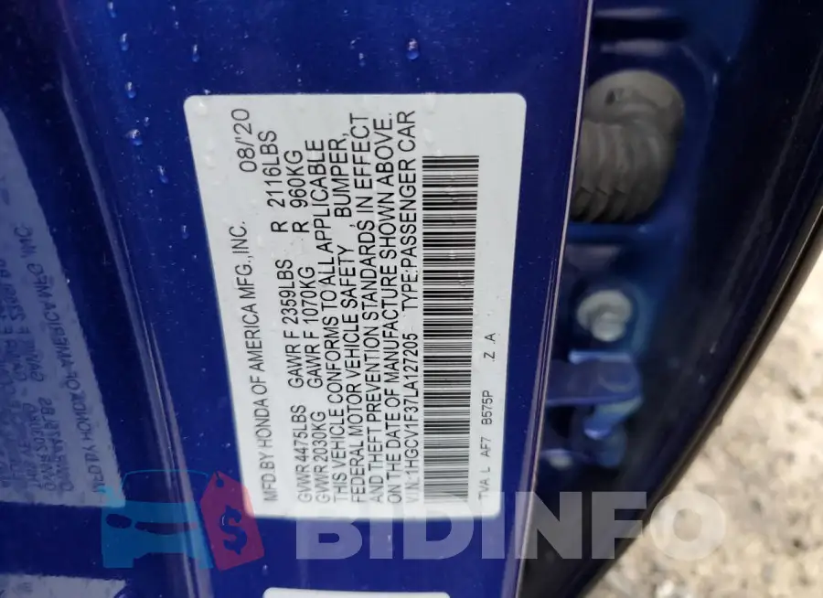 1HGCV1F37LA127205 Photo# 12