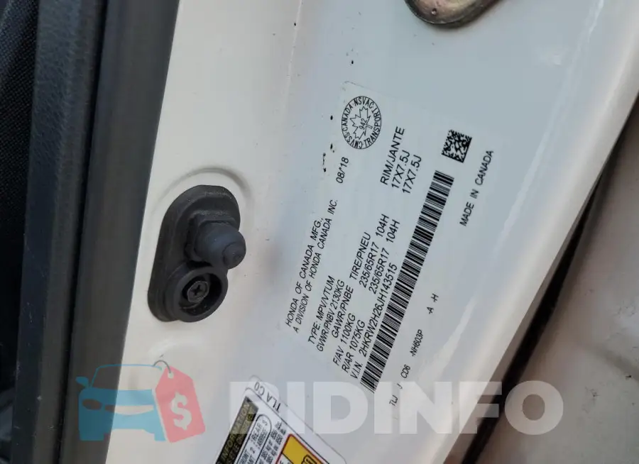 2HKRW2H26JH143515 Photo# 13