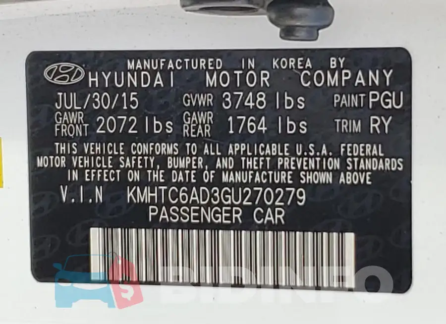 KMHTC6AD3GU270279 Photo# 12