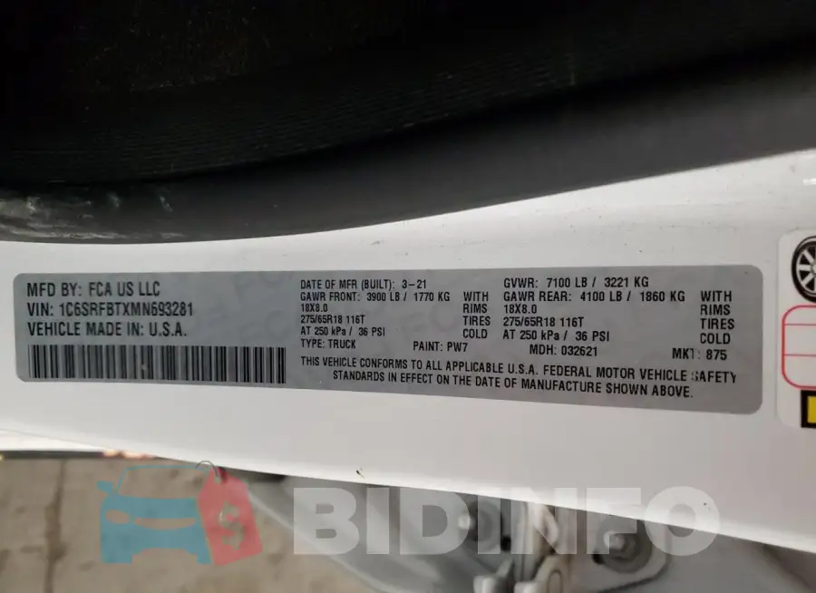 1C6SRFBTXMN693281 Photo# 12