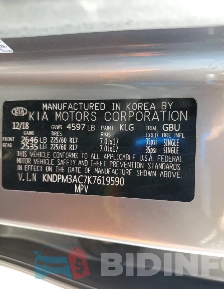 KNDPM3AC7K7619590 Photo# 13