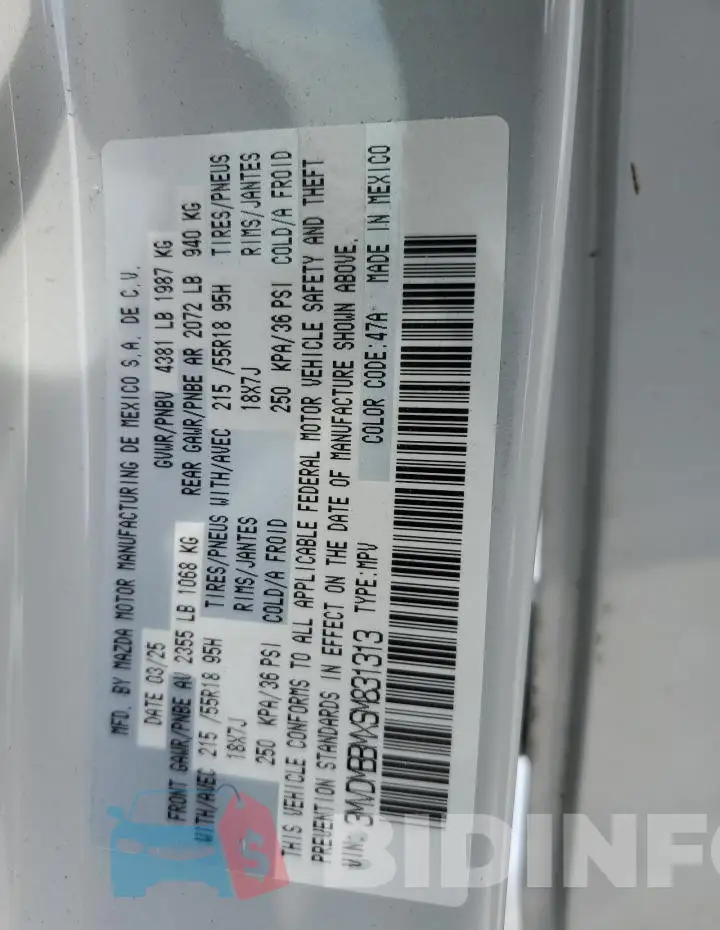 3MVDMBBMXSM831313 Photo# 14