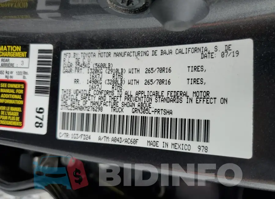 3TMCZ5AN0KM276298 Photo# 12
