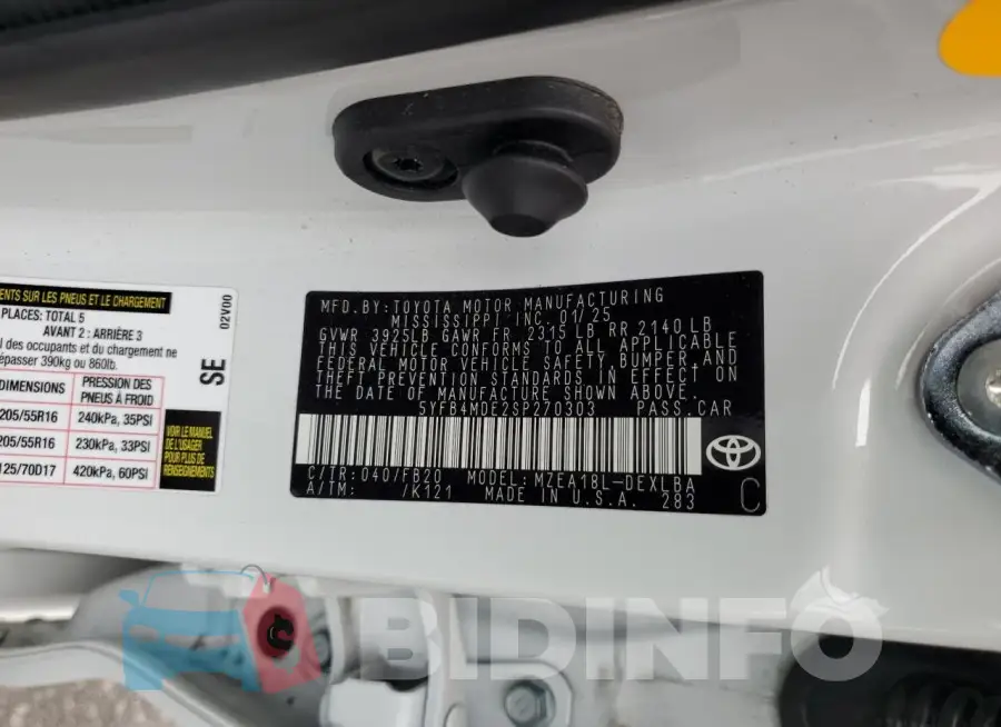5YFB4MDE2SP270303 Photo# 12