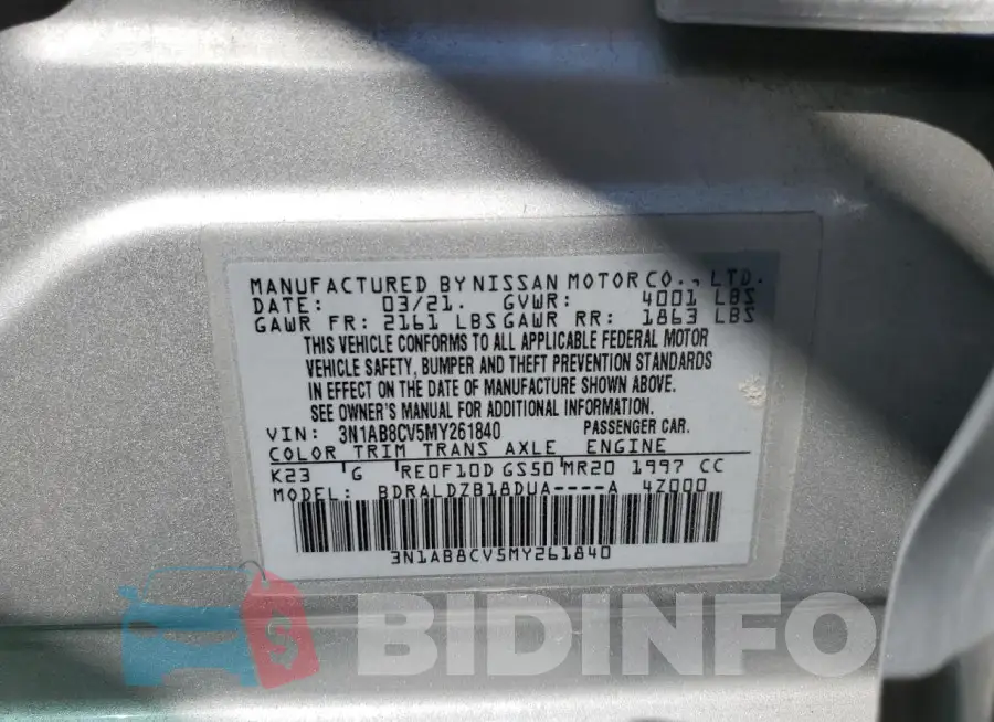 3N1AB8CV5MY261840 Photo# 12
