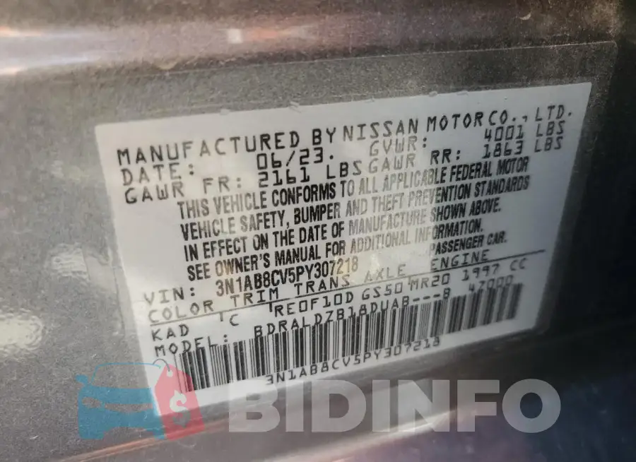 3N1AB8CV5PY307218 Photo# 12