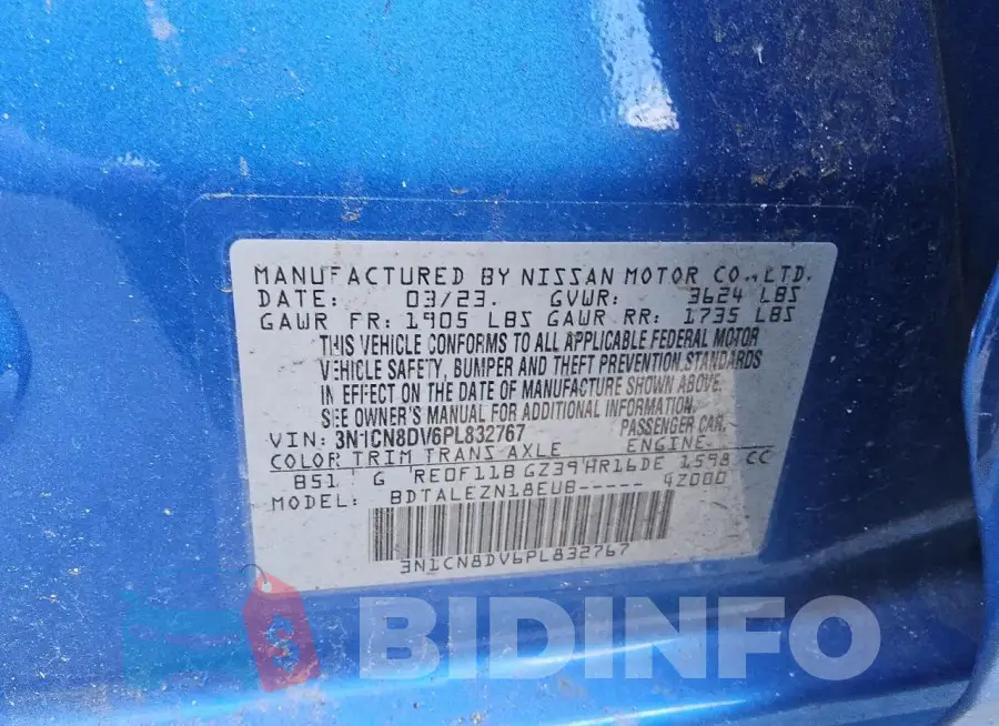 3N1CN8DV6PL832767 Photo# 12