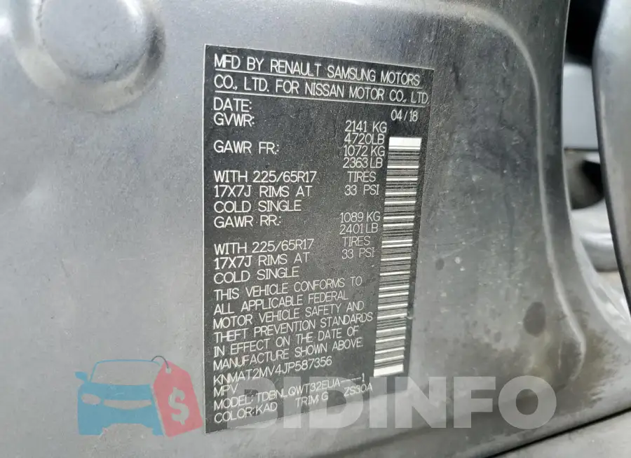 KNMAT2MV4JP587356 Photo# 14