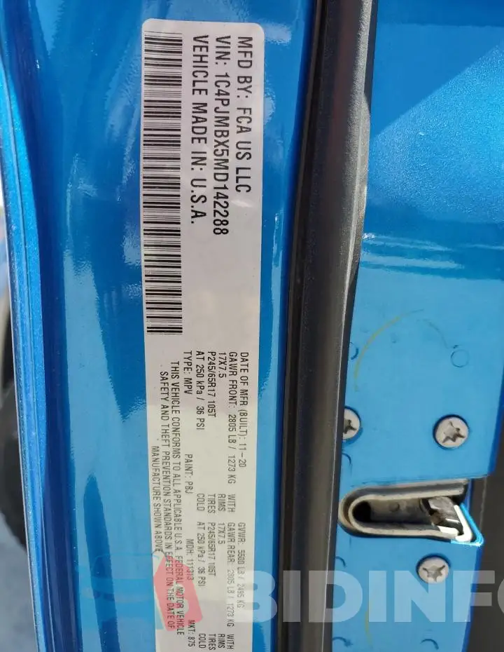 1C4PJMBX5MD142288 Photo# 12