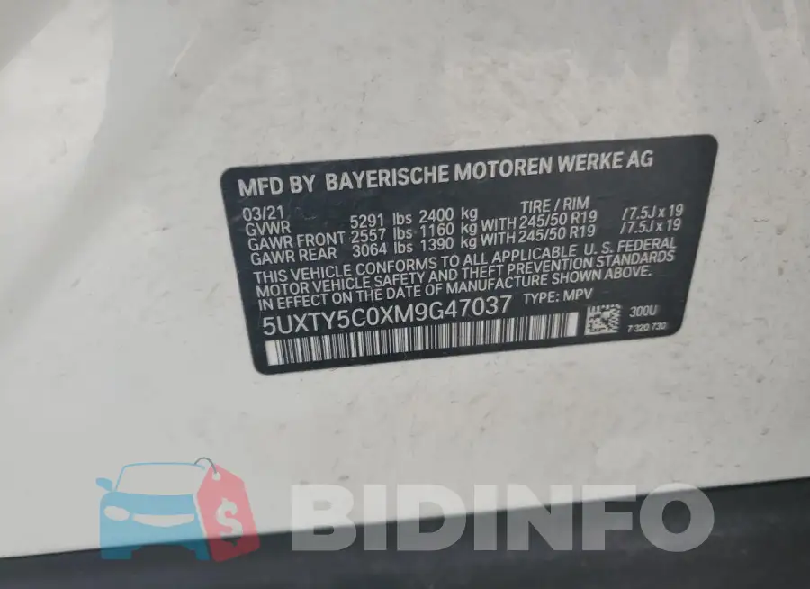 5UXTY5C0XM9G47037 Photo# 13