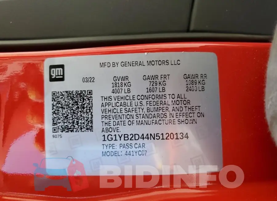 1G1YB2D44N5120134 Photo# 13