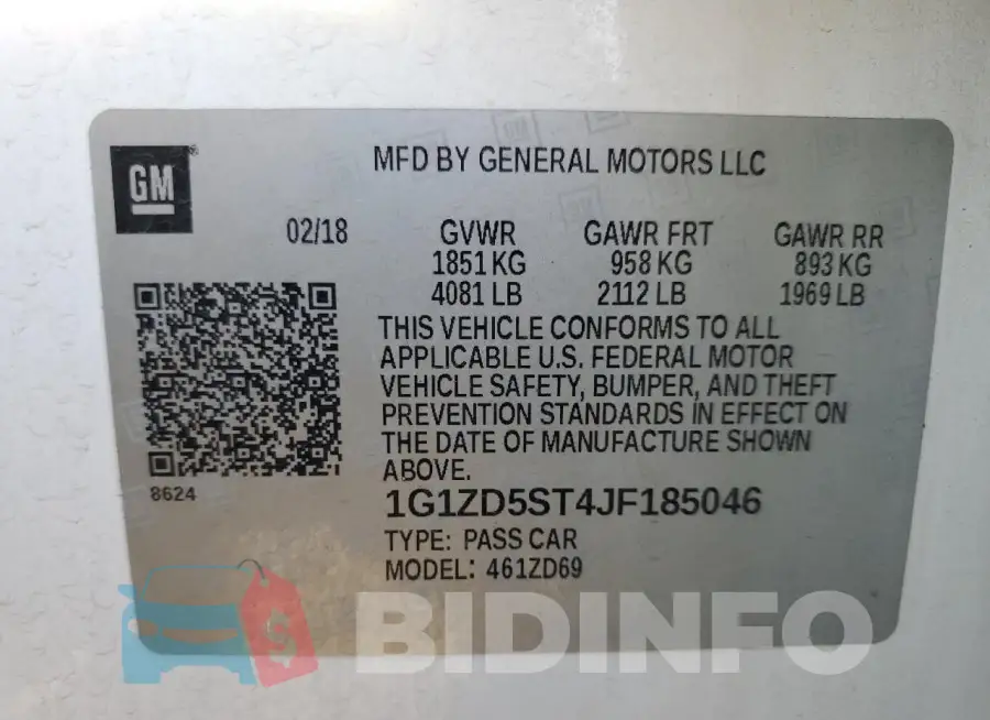 1G1ZD5ST4JF185046 Photo# 12