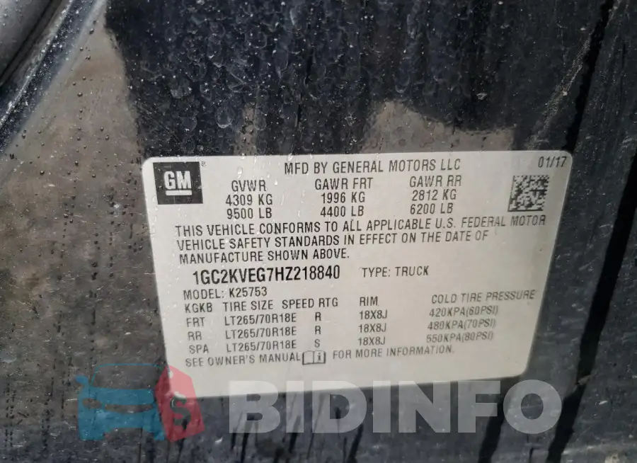 1GC2KVEG7HZ218840 Photo# 12