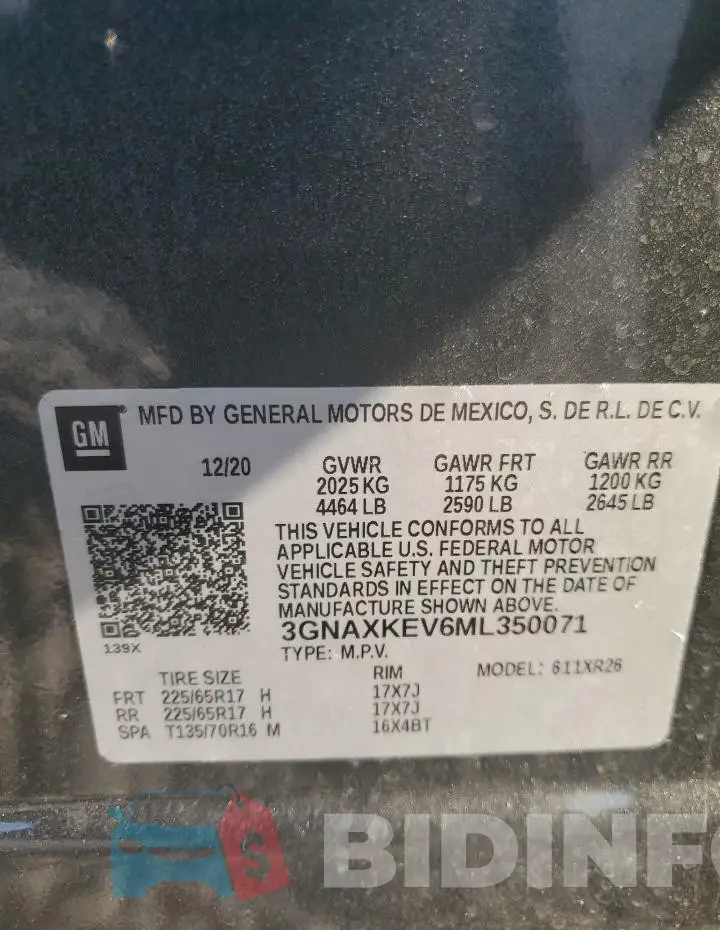 3GNAXKEV6ML350071 Photo# 13