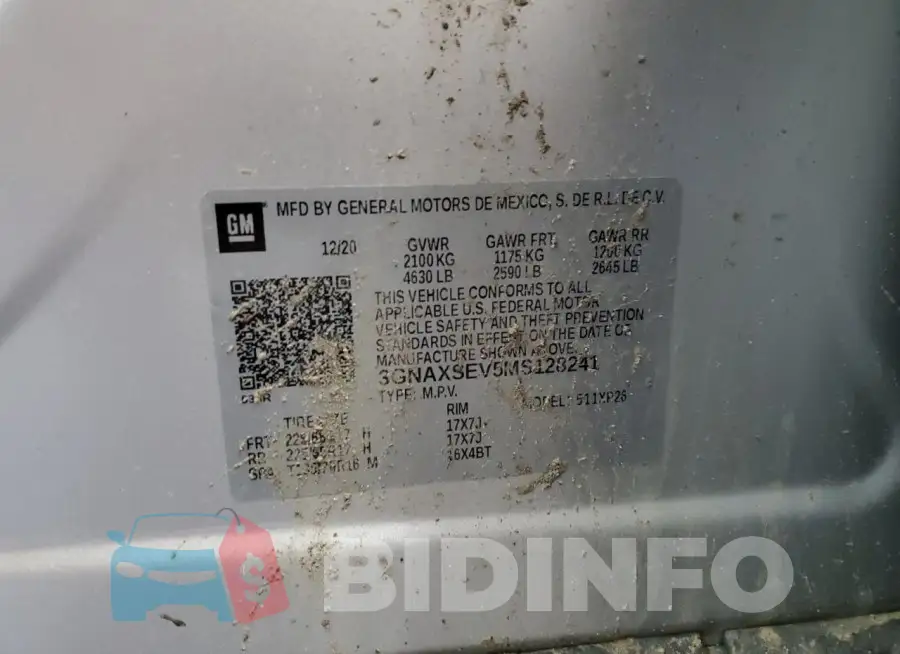 3GNAXSEV5MS128241 Photo# 13