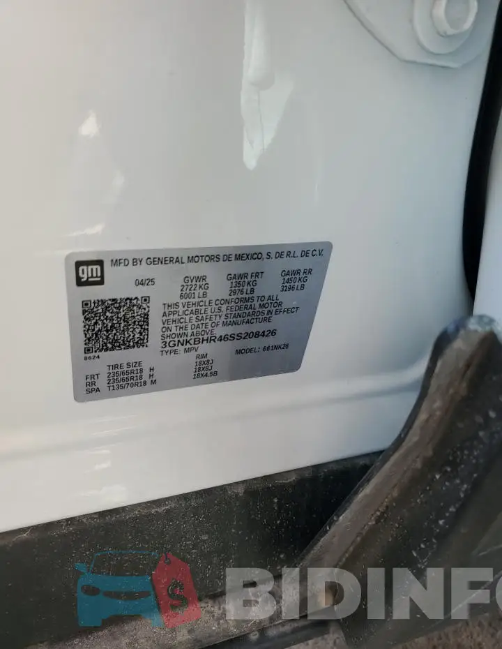3GNKBHR46SS208426 Photo# 12