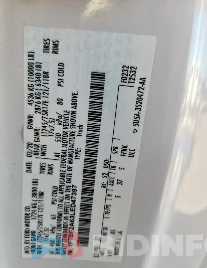 1FTBF2A63LED47397 Photo# 13