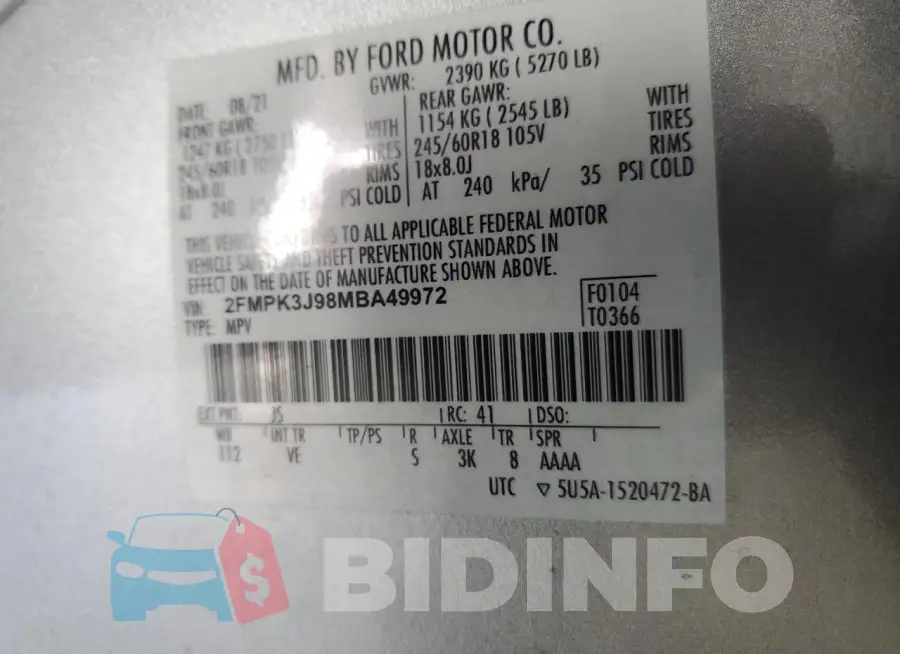 2FMPK3J98MBA49972 Photo# 13