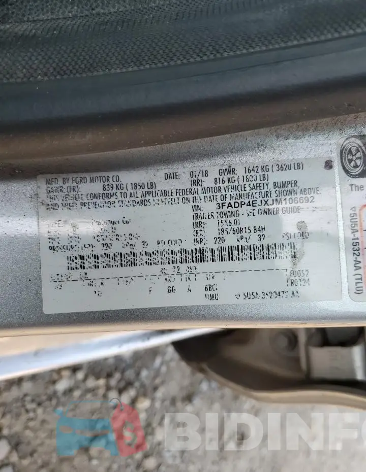 3FADP4EJXJM106692 Photo# 14