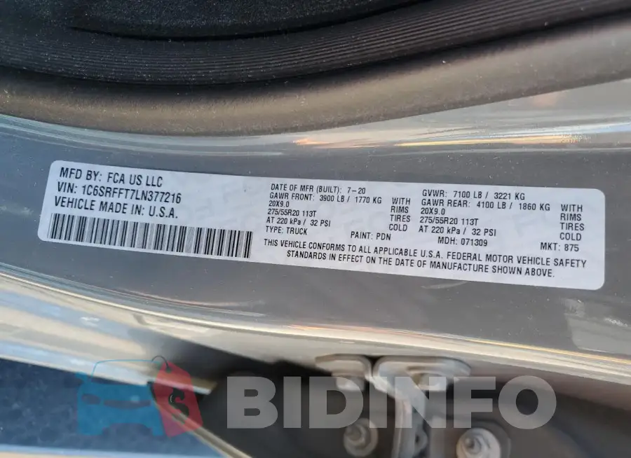 1C6SRFFT7LN377216 Photo# 12