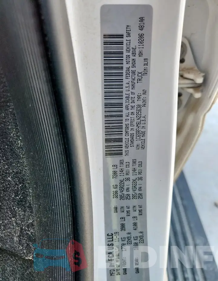 1C6SRFHM6LN225630 Photo# 12