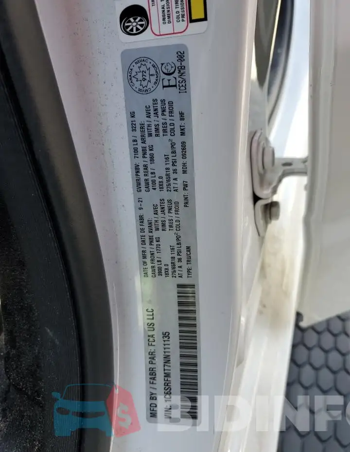 1C6SRFMT7NN111135 Photo# 13