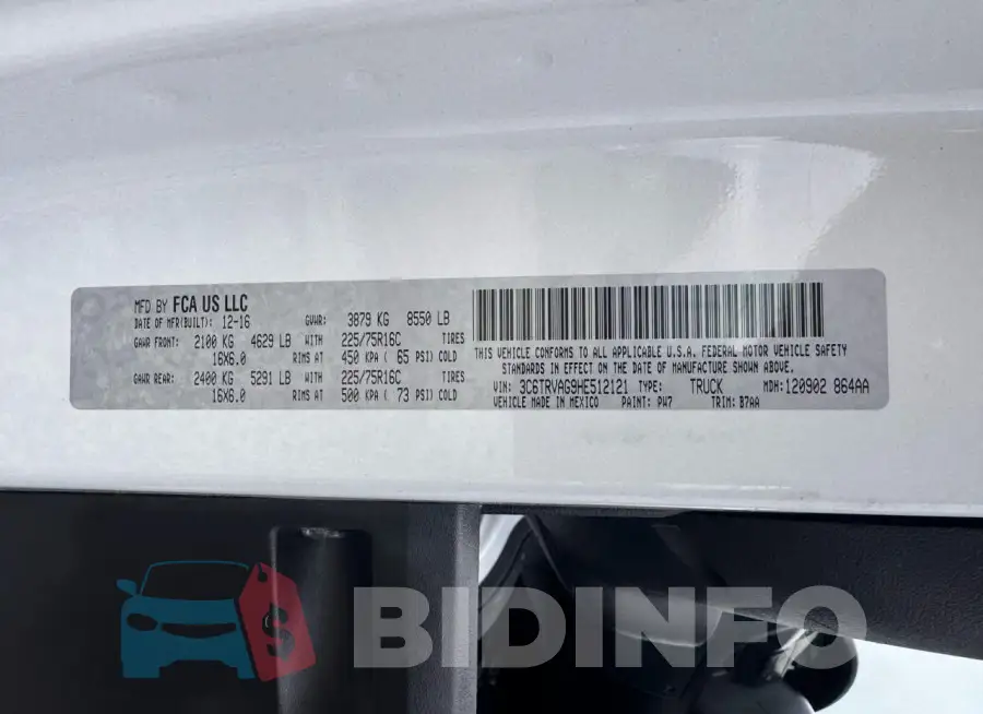 3C6TRVAG9HE512121 Photo# 10