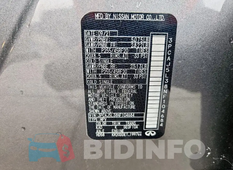 3PCAJ5L38NF104684 Photo# 14