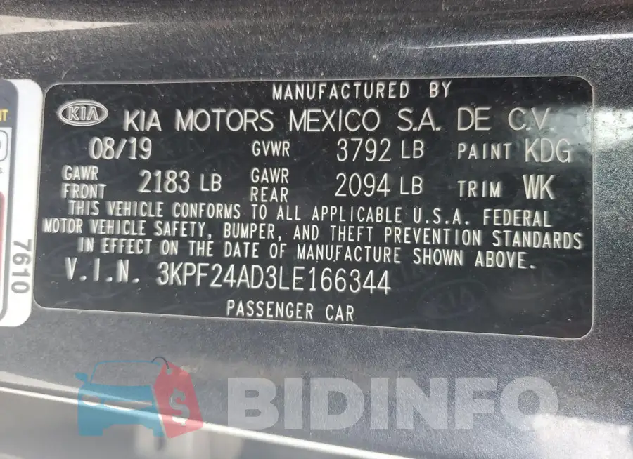 3KPF24AD3LE166344 Photo# 13