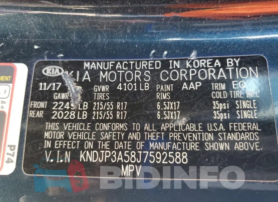 KNDJP3A58J7592588 Photo# 14