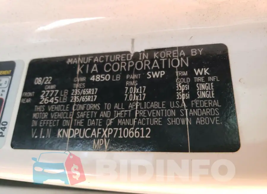 KNDPUCAFXP7106612 Photo# 13