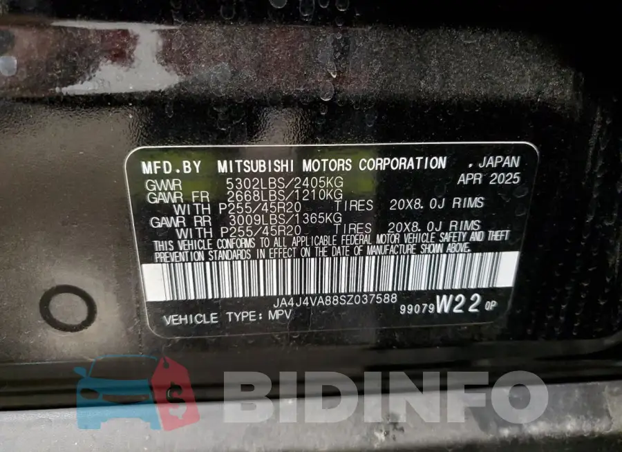 JA4J4VA88SZ037588 Photo# 13