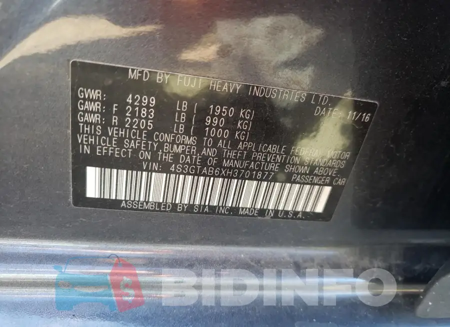 4S3GTAB6XH3701877 Photo# 13