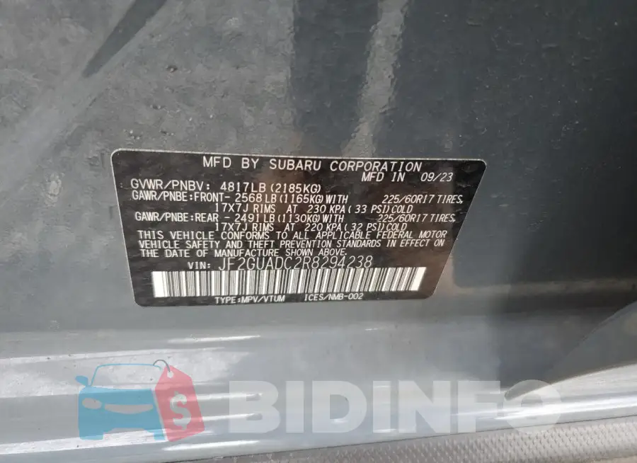JF2GUADC2R8294238 Photo# 12