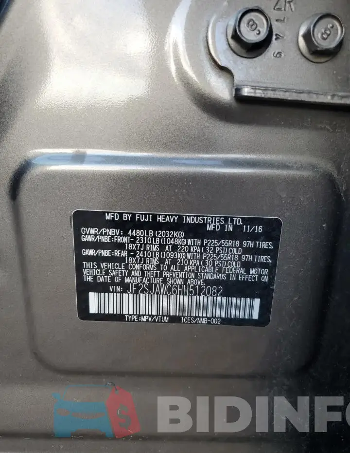 JF2SJAWC6HH512082 Photo# 13