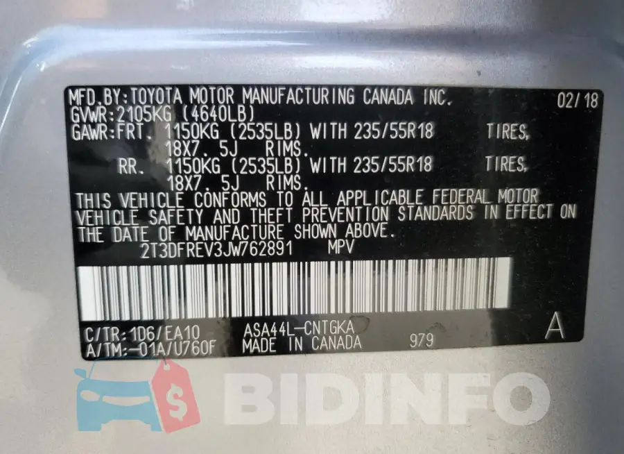 2T3DFREV3JW762891 Photo# 13